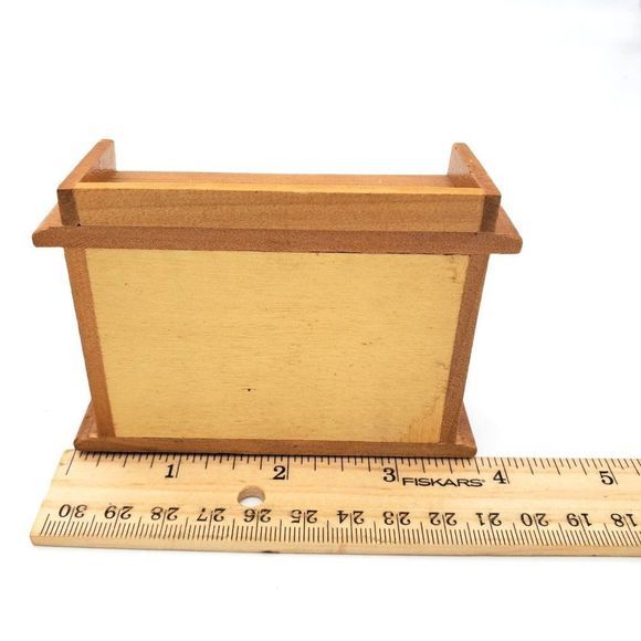 VTG Lot of Miniature Dollhouse Wood Furniture Table Chairs Cabinet Dining Buffet - Picture 9 of 11